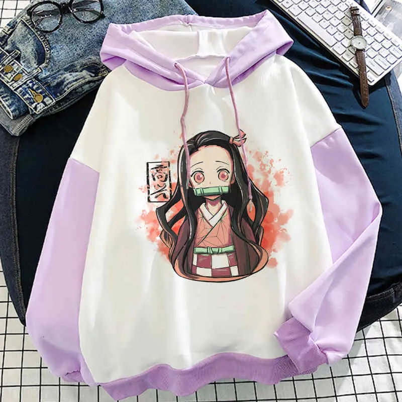 Mulheres Hoodie Demon Slayer Anime Nezuko Graphic Harajuku Kawaii S A  Própria Tops Inverno Estética Bonito Suéter 4PHA De $375,48